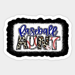 Baseball Aunt Leopard Shirt Baseball Aunt Sticker